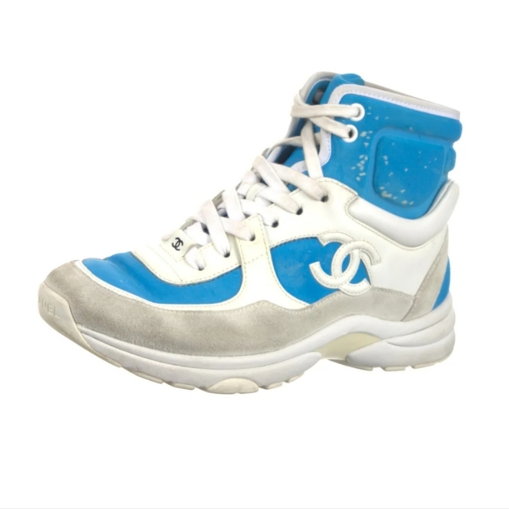 Chanel Authentic Interlocking CC Logo Sneakers Women's Size: 7 | IT 36 - Picture 2 of 5